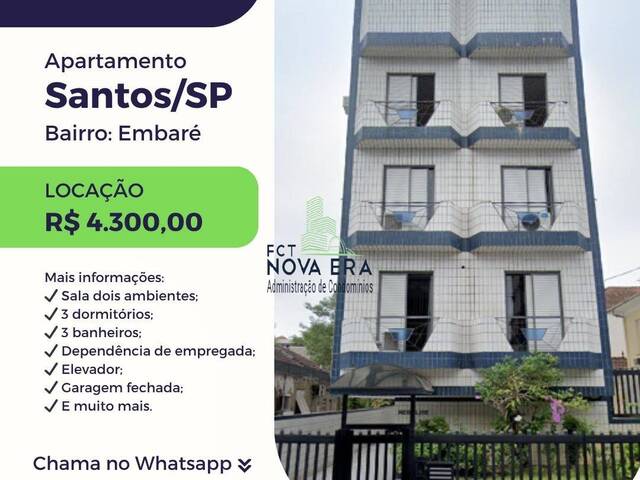 #588 - Apartamento para Locação em Santos - SP - 1